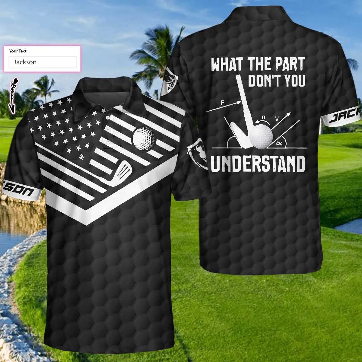 What The Part Don'T You Understand Custom Polo Shirt, Personalized Black American Flag Golf Shirt For Men Coolspod