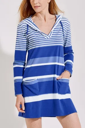 Women's Catalina Beach Cover-Up Dress  |  Aura Blue Variegated Stripe