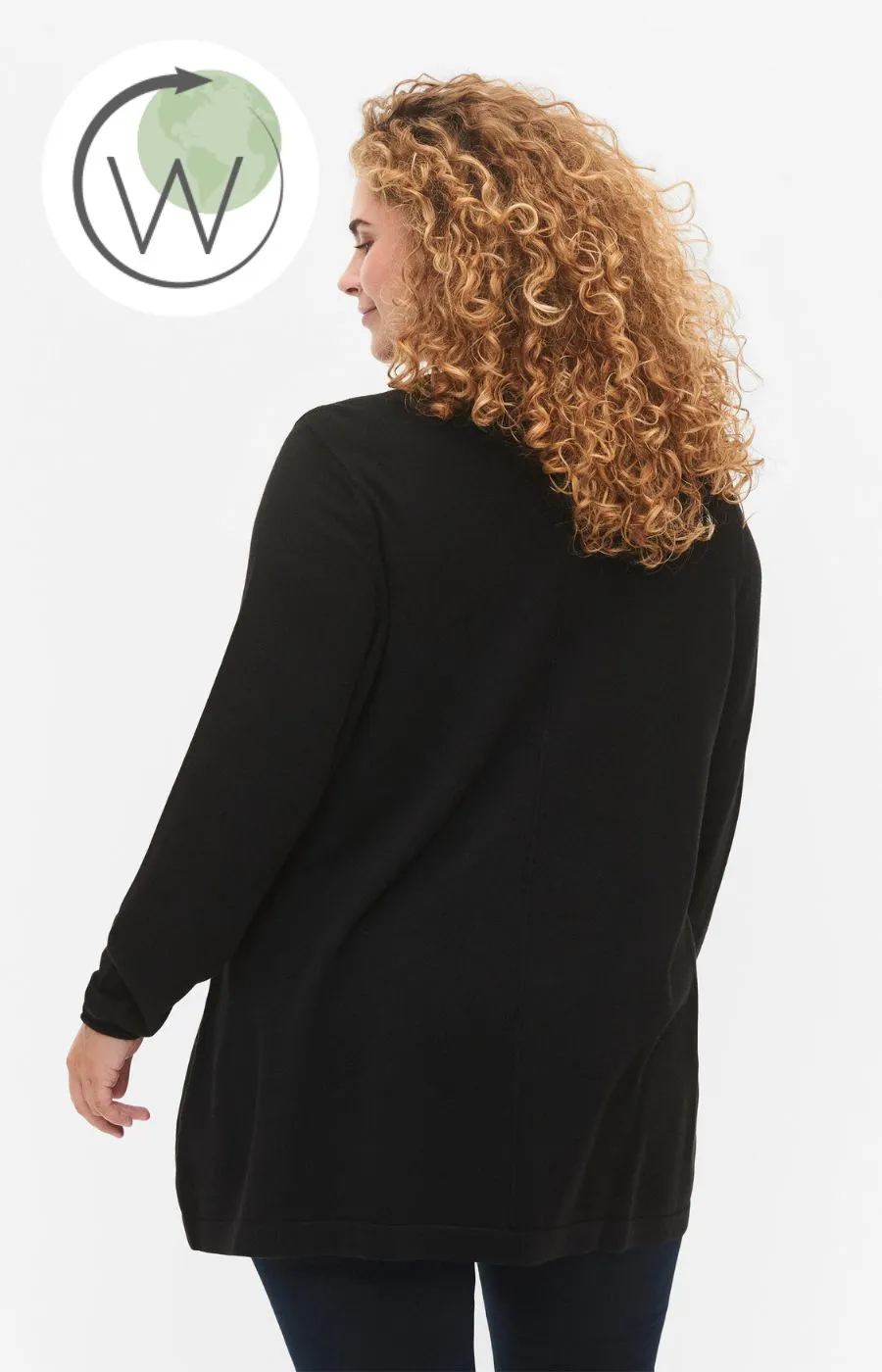 Zizzi Shape Knit Jumper in Black